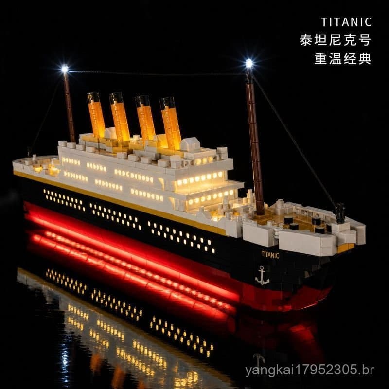 Compatível com blocos de montar LEGO Titanic, modelo grande para meninos e adultos, brinquedo de alta dificuldade, prese