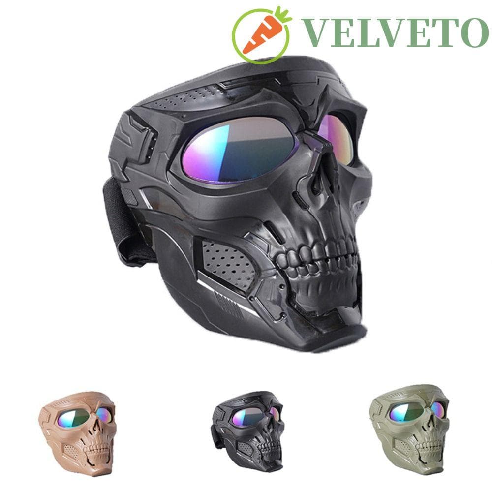 ELVETO Motocross Crânios Máscara Cavaleiro Equipamento Moto Óculos Halloween Cosplay De Vento Espelho Acessórios Da Moto