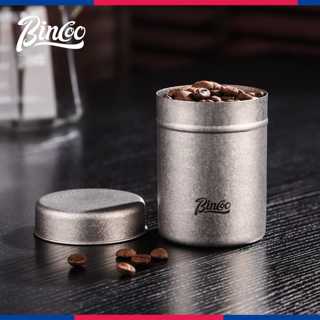 Bincoo puro titânio grãos de café pode Mini pequeno portátil armazenamento de chá pode viagem ao ar livre café em pó sel