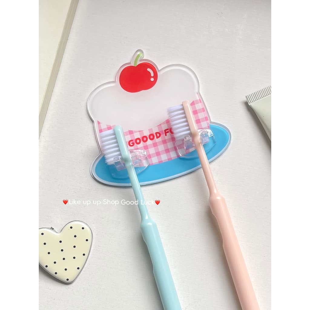 Bolo bonito suporte de escova de dentes prateleira doméstica fixado na parede sem perfuração suporte de copo de escova d