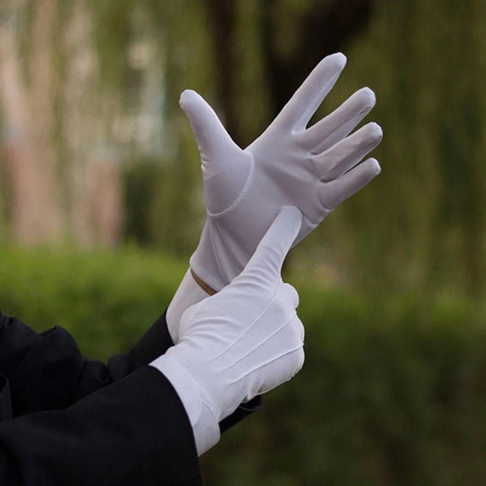 Luvas De Algodão Branco SUEBR , Formais Hidratantes Para As Mãos De Etiqueta Pretas E Brancas