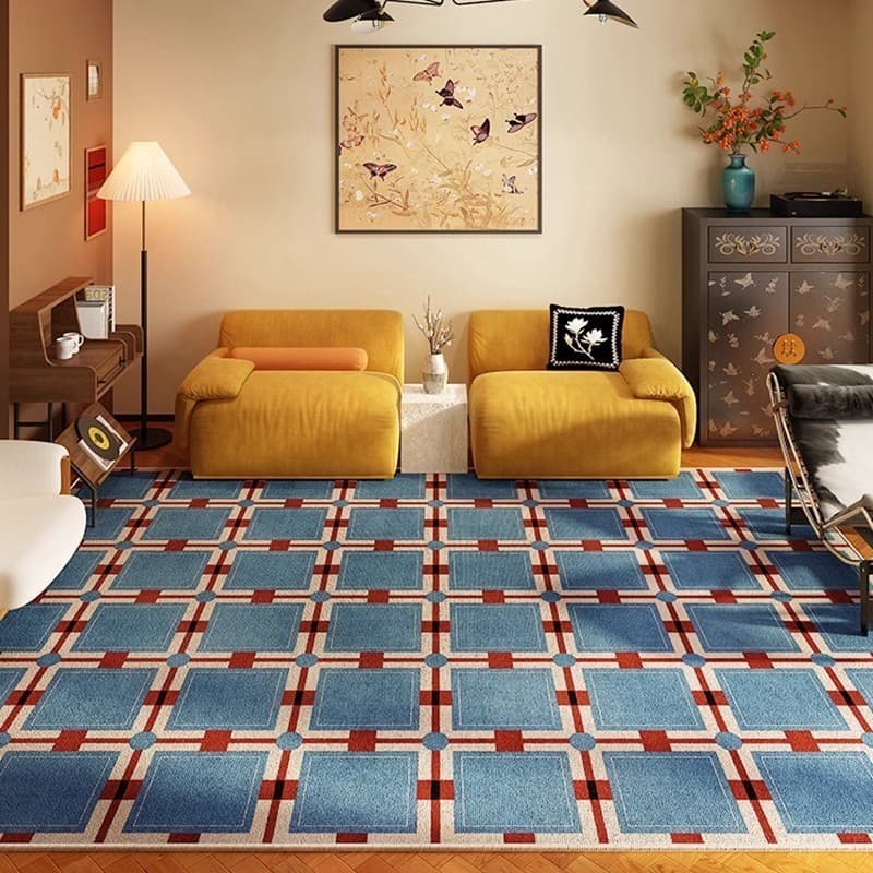 High-End estilo Retro americano círculo velo tapete sala de estar sofá decoração tapete impermeável antiderrapante resis