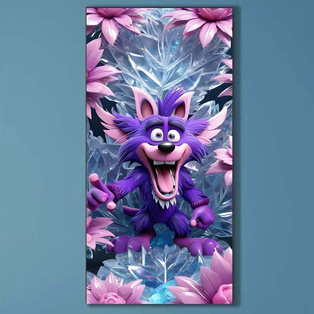 5D diy diamante completo redondo pintura diamante-Kit de pintura diamante personagem roxo mosaico lona diy arte da pared
