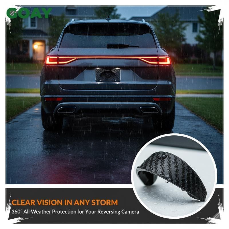 Câmera De Visão Traseira De Carro De Madeira Viseira De Chuva Capa De Proteção Solar À Prova D'água Anti-Poeira UV Fácil