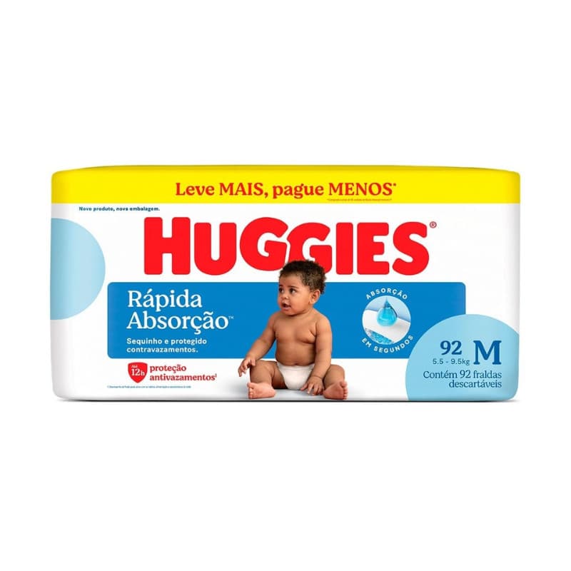 Fralda Huggies Tripla Proteção M 92 UN