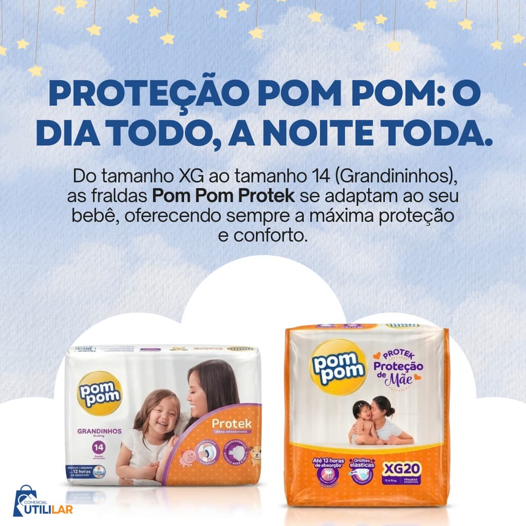 Fralda Descartável Pom Pom Protek Proteção de Mãe