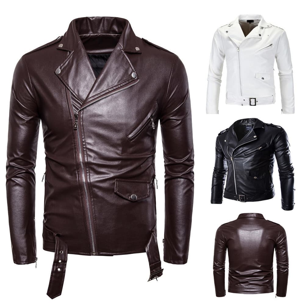 Jaqueta de couro masculina primavera outono jaqueta de couro masculina jaqueta juvenil