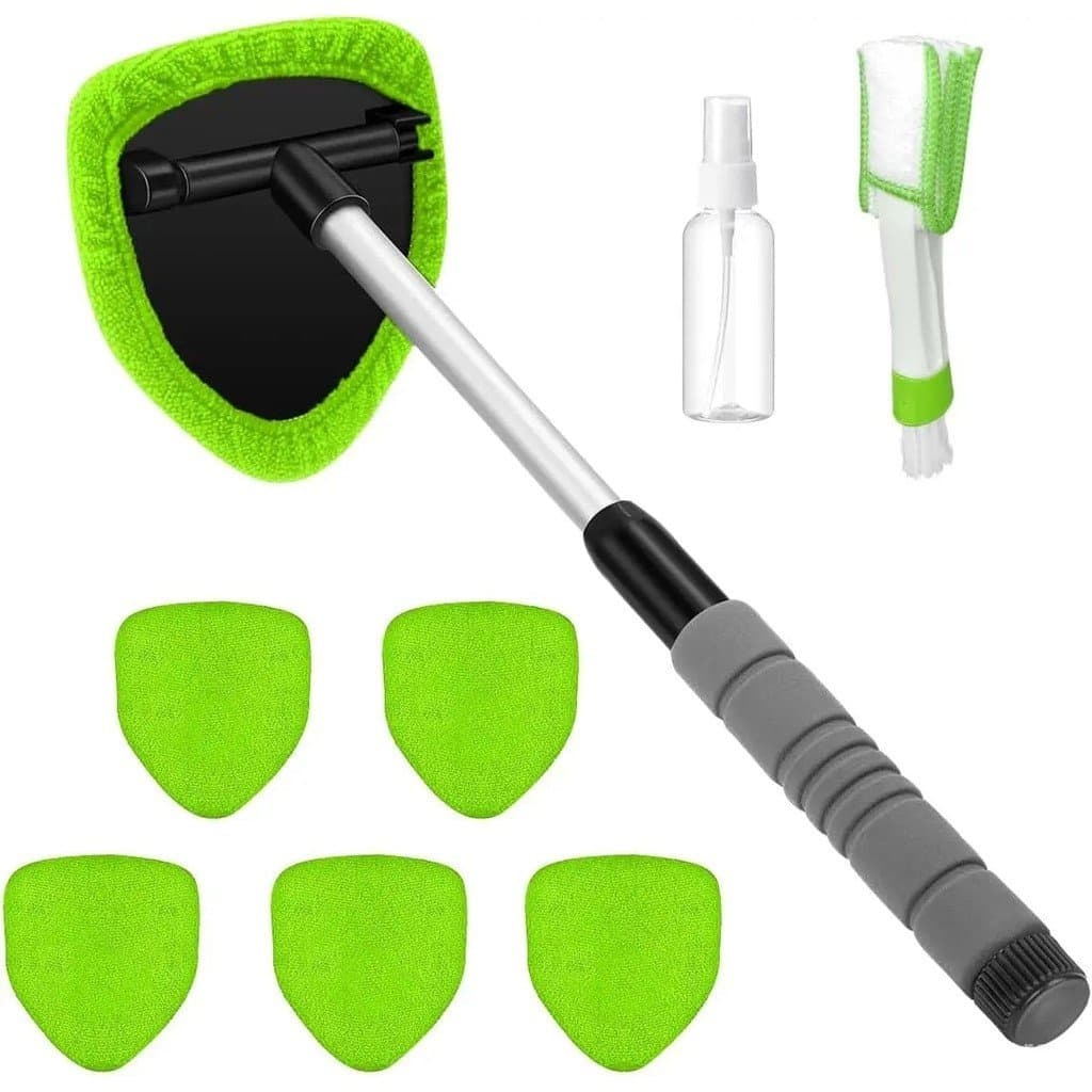 [toolupgrade] Kit de limpeza de vidros de carro com 9 peças, ferramenta de limpeza de para-brisas com cabo extensível, 6