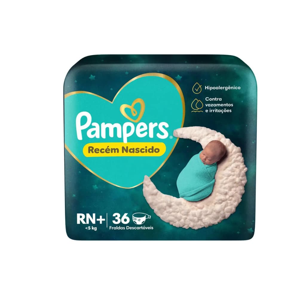 Fralda  Pampers Premium Care RN+ com 36 unids