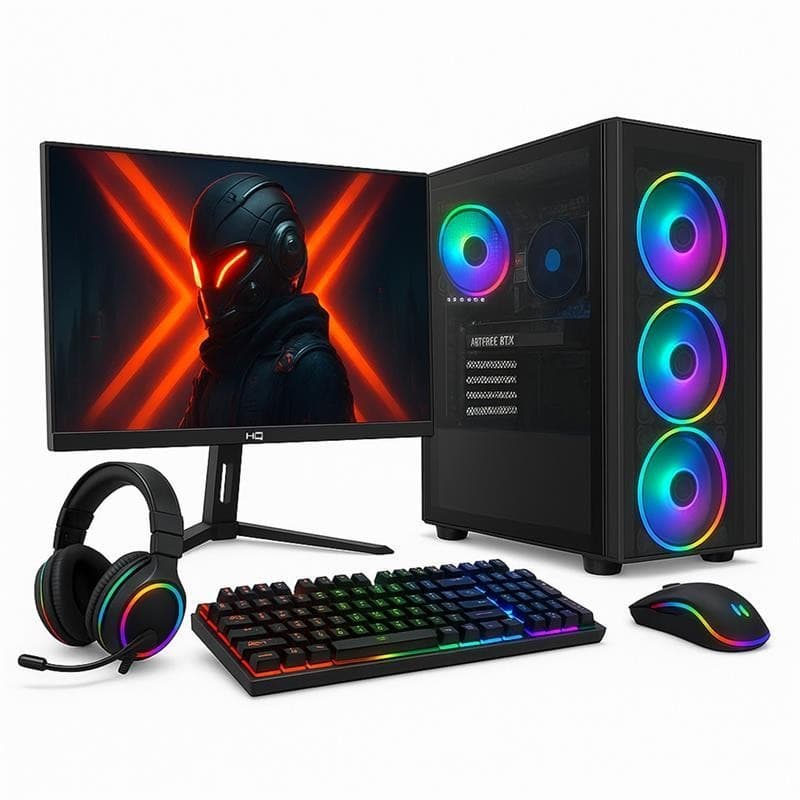 Pc Gamer 3green, Ryzen 7 5700G, 32GB DDR4, Geforce RTX 3050, SSD 512GB M.2, Monitor Gamer 24" 180hz 1ms Preto 3G32GB-35