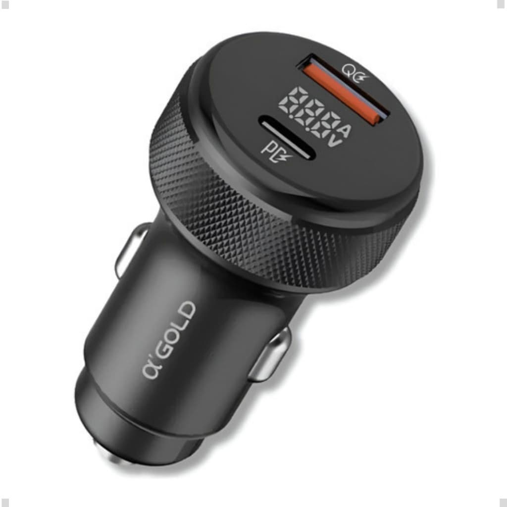 Carregador Veicular Usb-c Pd Usb Turbo 60w Display Led carregador carro (envio imediato)