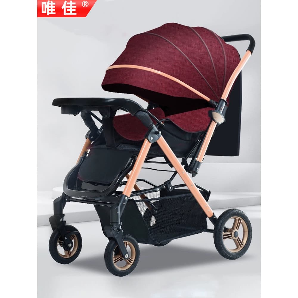 Carrinho de bebê Extra grande, pode sentar, pode sentar, deitar, bidirecional, leve, dobrável, bebê recém-nascido, 0-6 a