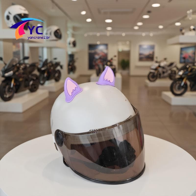 YCBR Capacete Da Motocicleta Decorações De Orelha De Gato Acessório Para Scooter Bicicleta Adesivo Moto Skate Ciclismo .