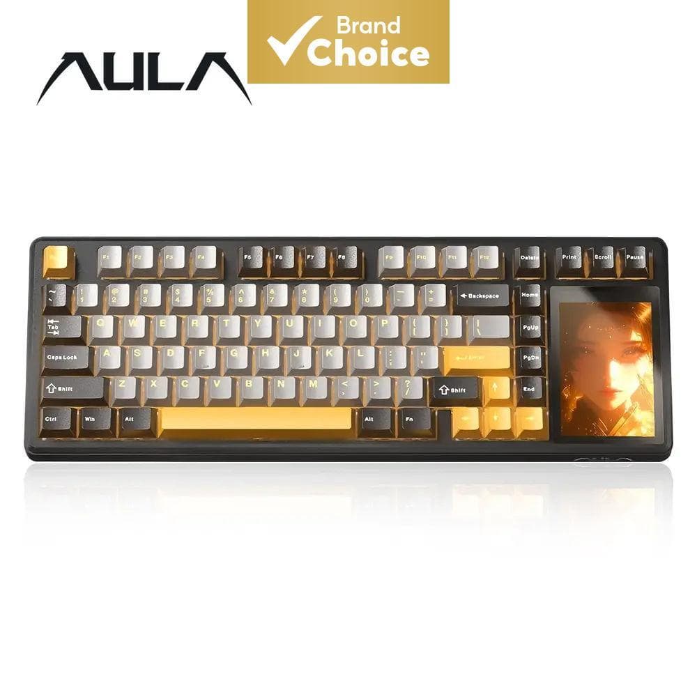 Teclado Mecânico AULA L99 Sem Fio 3 Modos 84 Teclas Tela Touch 3,98 Polegadas RGB Retroiluminado Troca a Quente 8000mAh