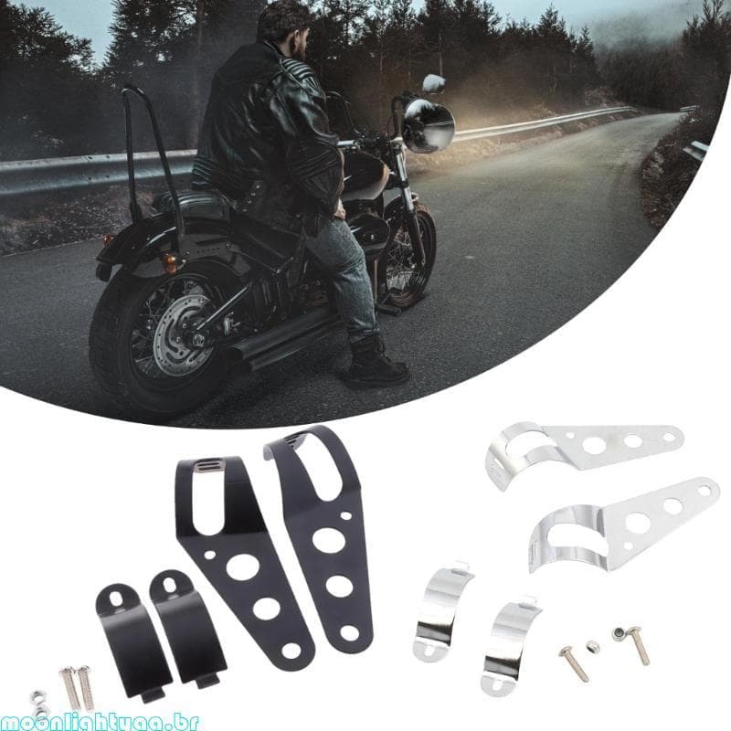 moonlightyaa1 Acessório De Modificação De Moto , Suporte De Montagem De Farol Ajustável , Lâmpada Ouvido Fácil