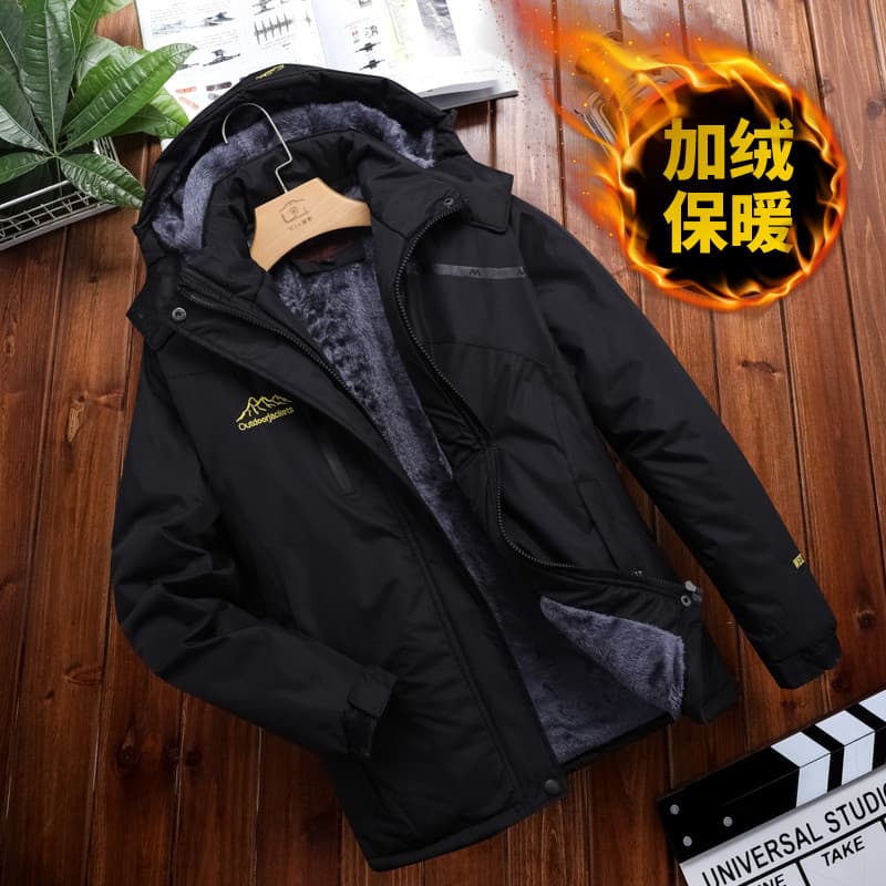 Jaqueta de inverno masculina e feminina, forro de lã, jaqueta acolchoada espessada, à prova de vento, jaqueta acolchoada