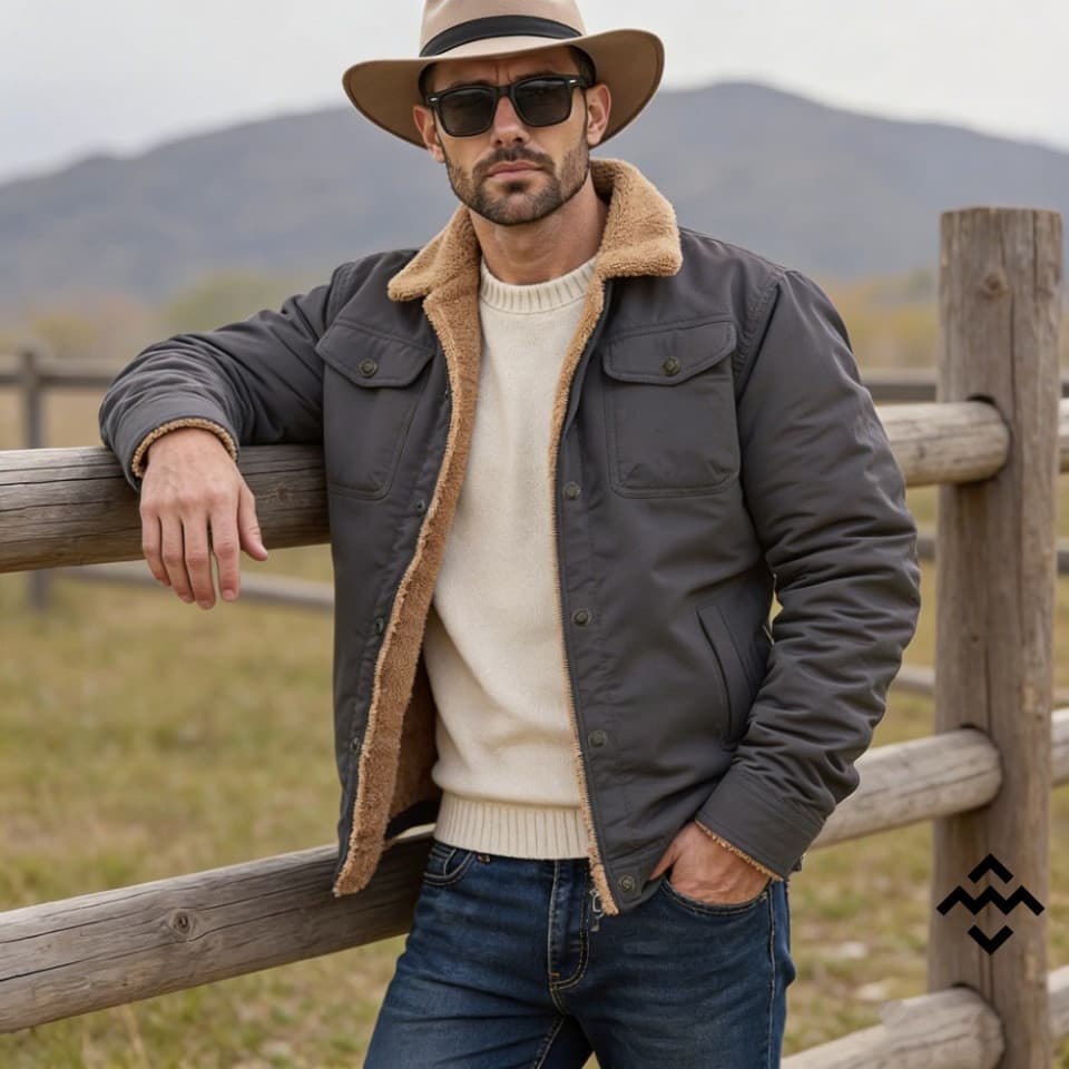Outono inverno velo-velo jaqueta masculina Workwear Casual impresso algodão jaqueta masculina casaco
