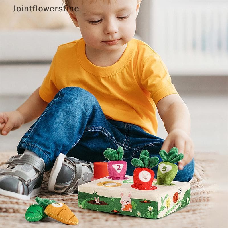 Jtf Montessori Brinquedos Bebê Puxar Cenoura Brinquedo De Pelúcia Número Forma Cor Correspondência Jogo 0-3 Educativo Pa
