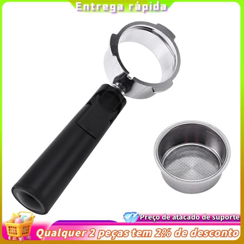 Portafilter De Café Sem Fundo De Aço Inoxidável De 51 Mm Para Acessório Profissional De Cafeteira Expresso