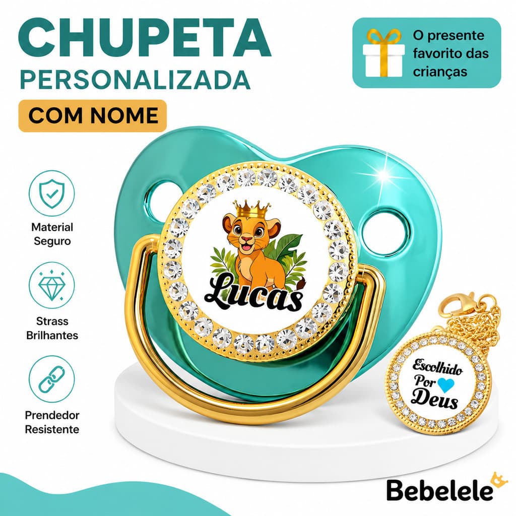 Chupeta para bebês com nome personalizado do bebê, chupeta de silicone BPA Free & MKTL