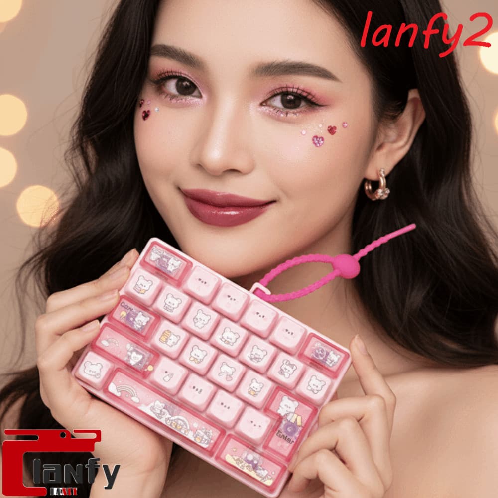 LANFY Teclado Brinquedo Fidget , Tamanho Compacto 26 Teclas Mecânicas Mini Mecânico , Leve
