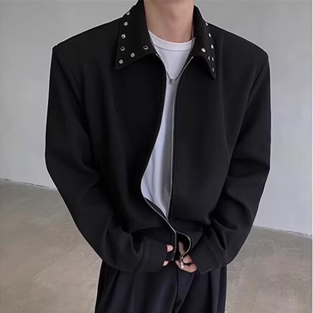 2026 novo estilo All-Match masculino ombro acolchoado jaqueta masculina Street Wear moda simples jaqueta masculina nicho