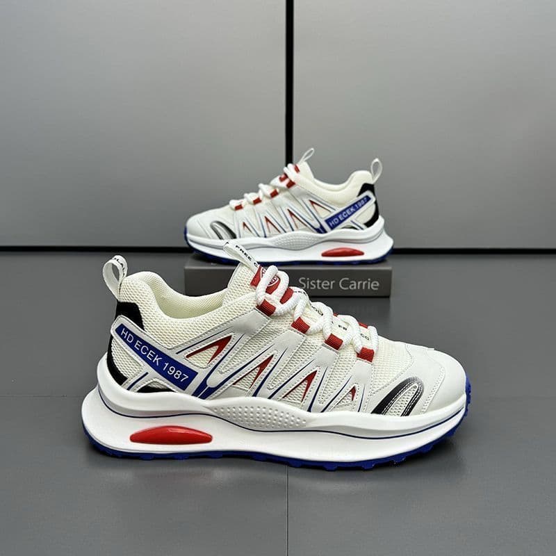 Cross-Border atacado alto confortável fundo masculino baixo grosso leve respirável sapatos da moda emenda ajuda calçados