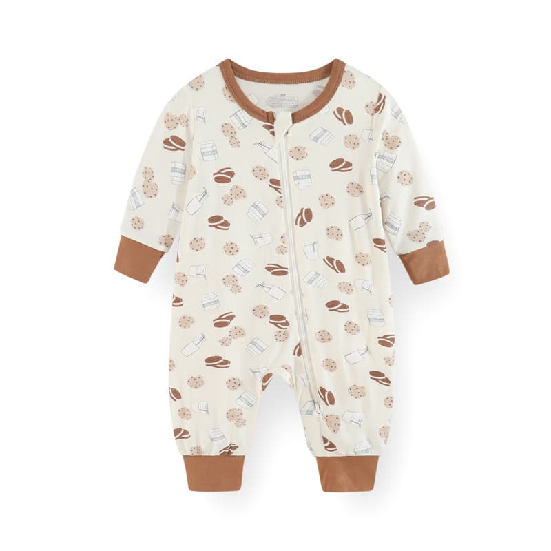 Kiddiezoom Unissex Outono Inverno Manga Longa Rayon Zíper Bebê Menino Menina Macacão Macio Roupas Recém-Nascidos