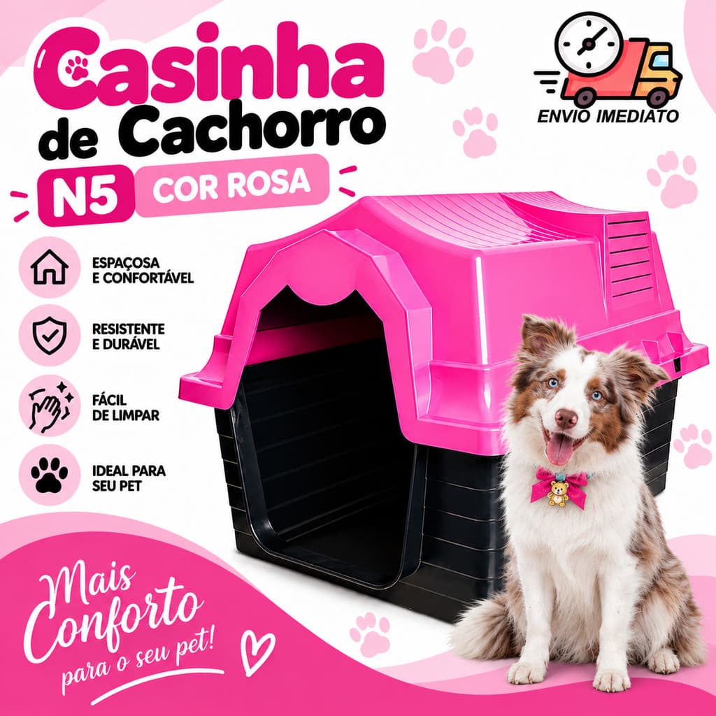 Casinha De Cachorro N6 ou N5 Casinha Casa de Pet Para Cachorro de Porte Médio e Grande várias cores