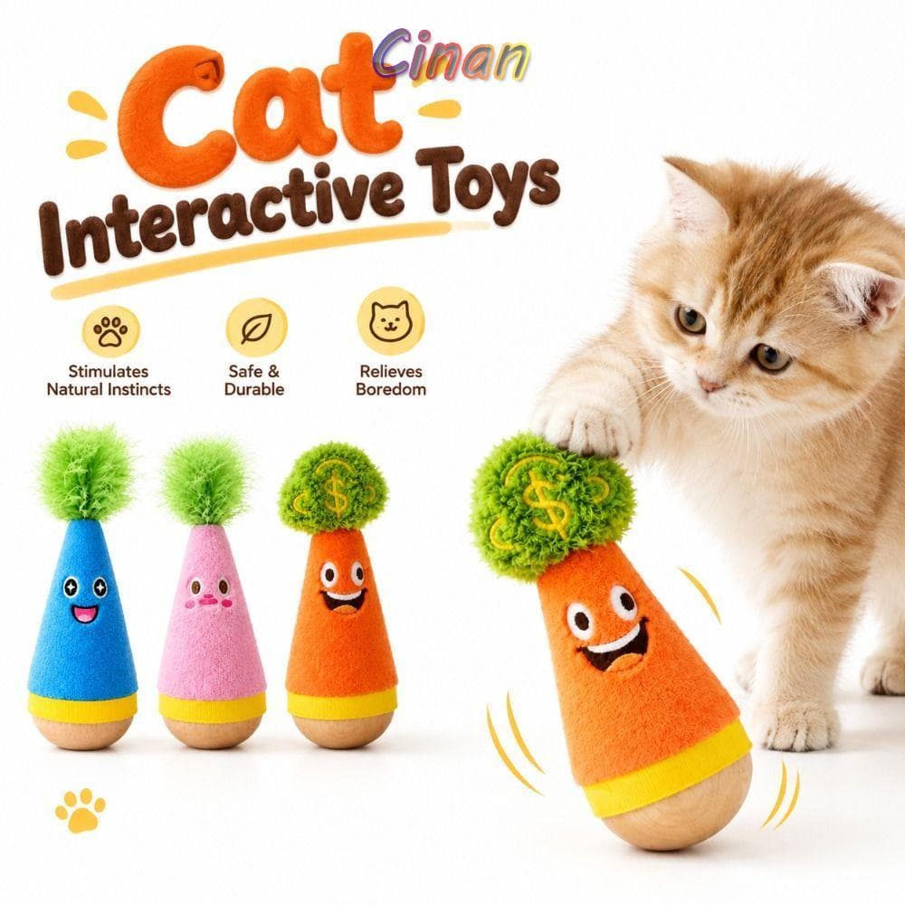 Brinquedo Para Cachorro CINAN Tumbler , Brinquedos Interativos Gatos De Pelúcia , Wobbler Resistente A Mordidas E Ao Des