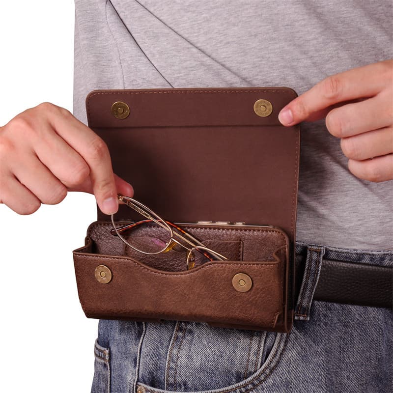 Adequado para Samsung fold7/fold6 Phone Case Card Bolsa de cintura de camada dupla fold8ultra Fivela Cinto Samsung fold5