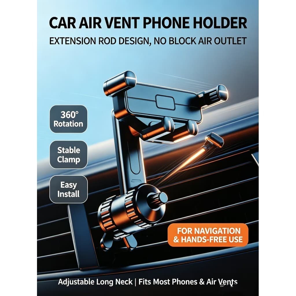 Suporte do telefone móvel do carro saída de ar extensão do carro haste gancho suporte navegação do carro suporte do tele