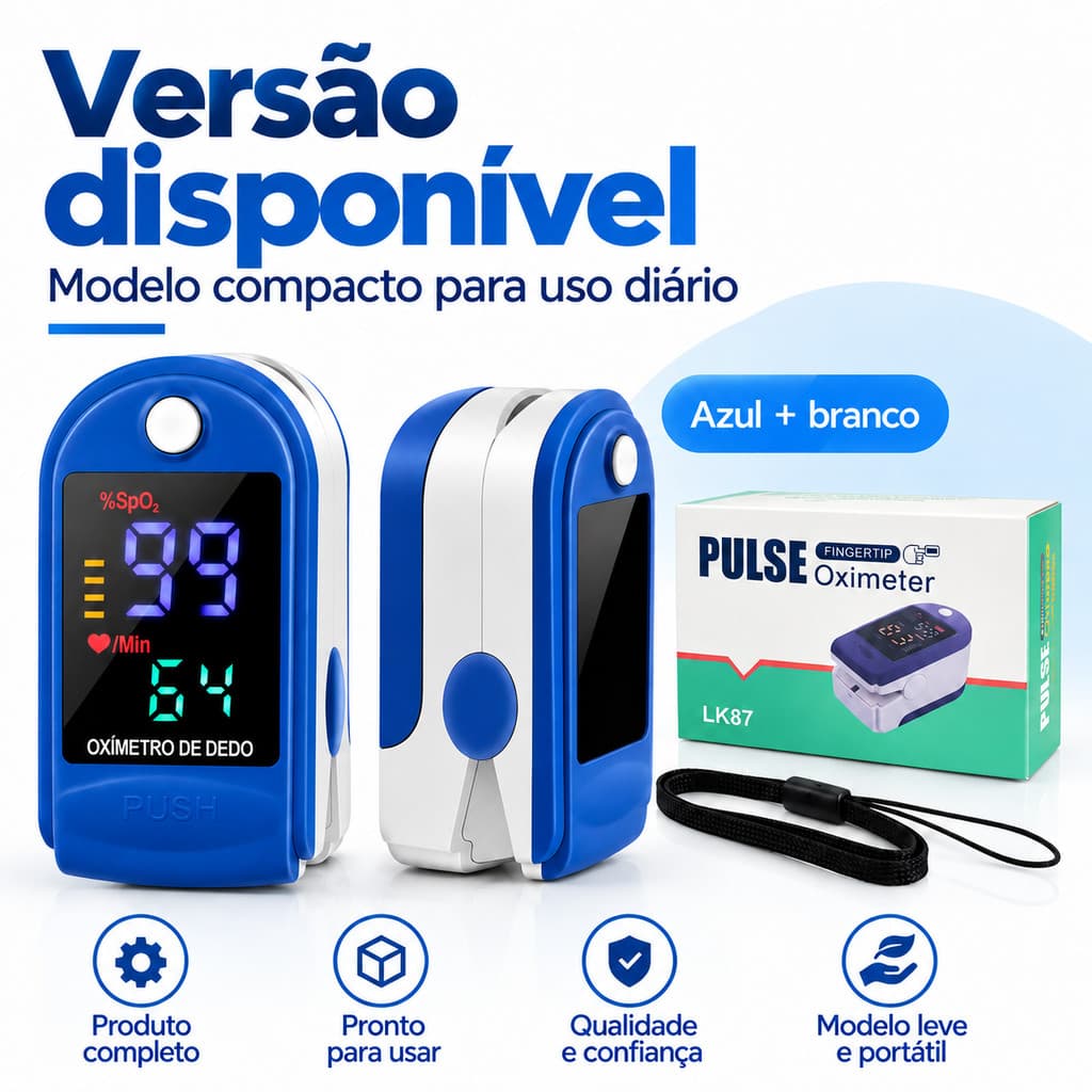 Kits 3 Oxímetro de Pulso Infantil Portátil Leve com Medição no Dedo