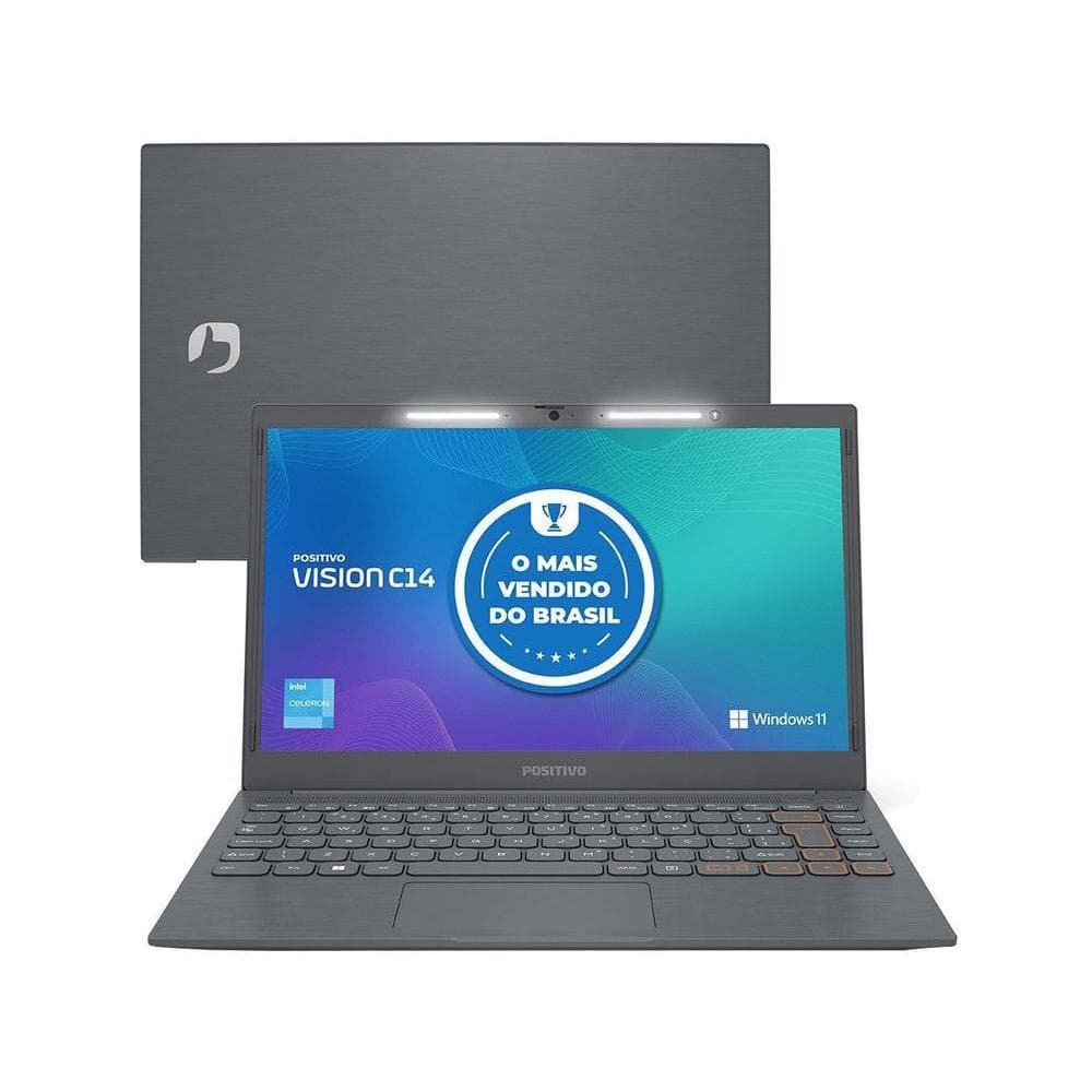 Notebook Positivo Vision C14 Lumina Bar Intel Celeron 4GB 128GB eMMC 14” HD Windows 11 Microsoft 36