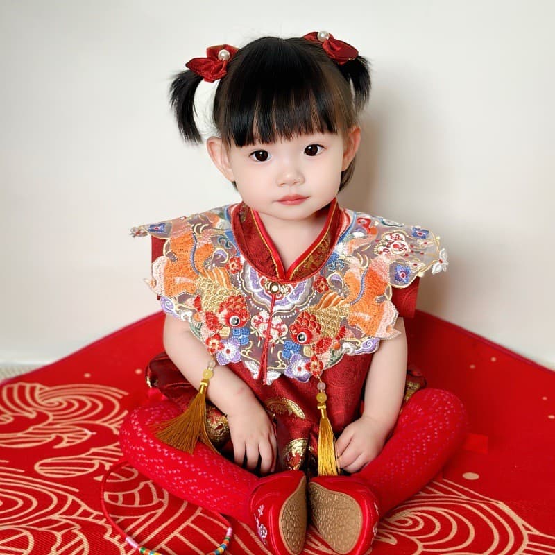 Bebê menina pegar banquete semanal roupas de verão Tang terno vestido de um ano menina estilo chinês coroa roupas aniver
