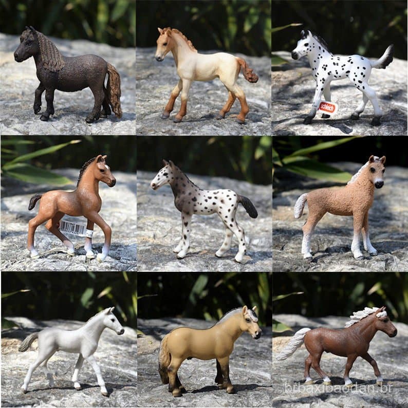 Brinquedo de exportação da Alemanha, modelo de animal de brinquedo, pônei, jumentinho, cavalo jovem, brinquedo educativo