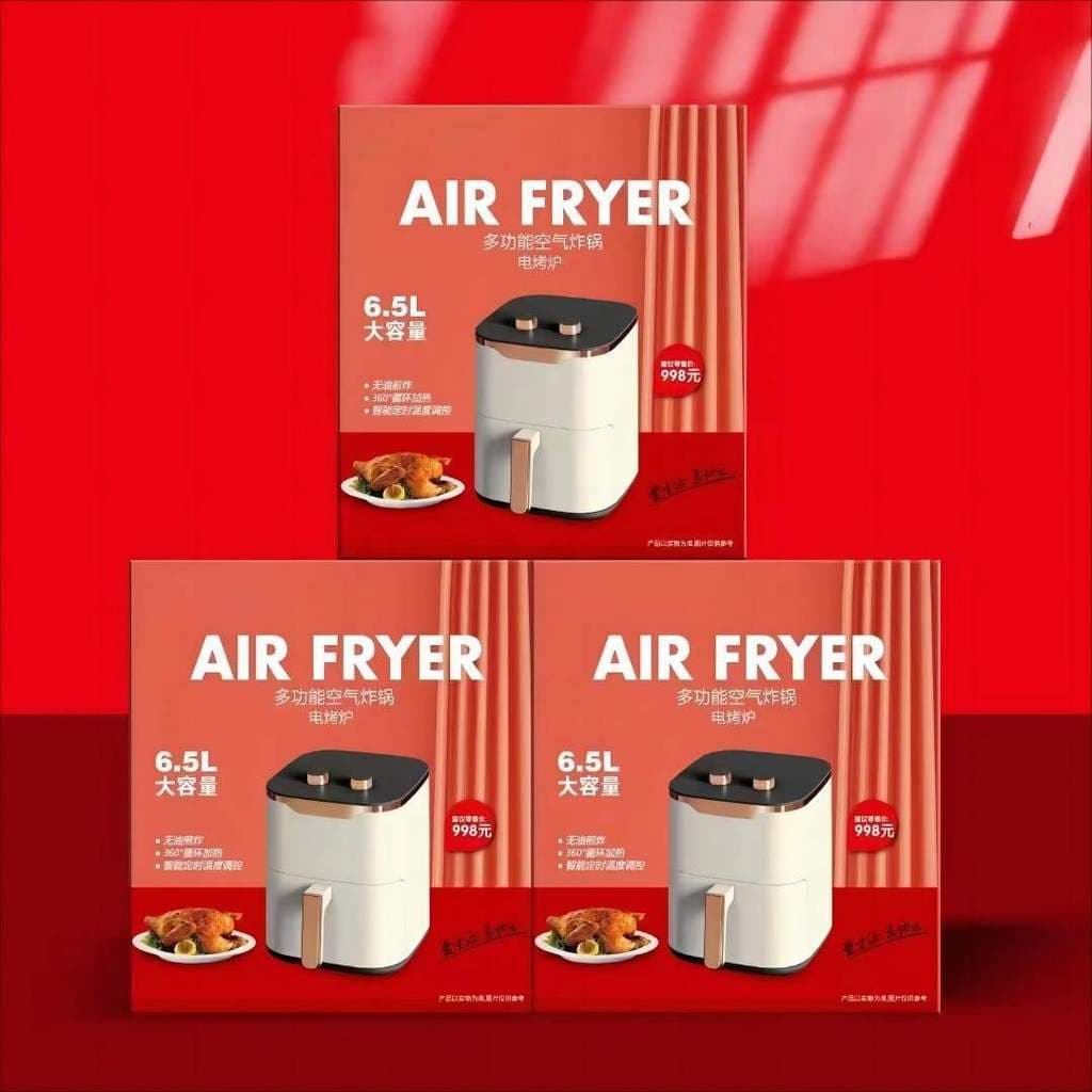 Nova fritadeira de ar multifuncional doméstica 8L, sem óleo, sem fumaça, elétrica mecânica, grande capacidade
