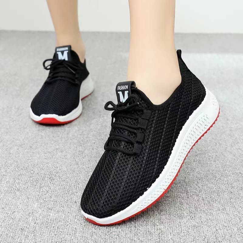 Malha sapatos esportivos femininos moda tênis de corrida ao ar livre tênis de corrida Preppy sapatos sociais