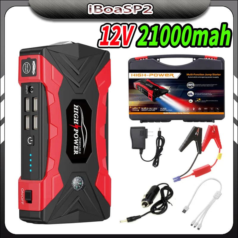 Auxiliar De Partida 12v 21000mah Para Carro E Moto