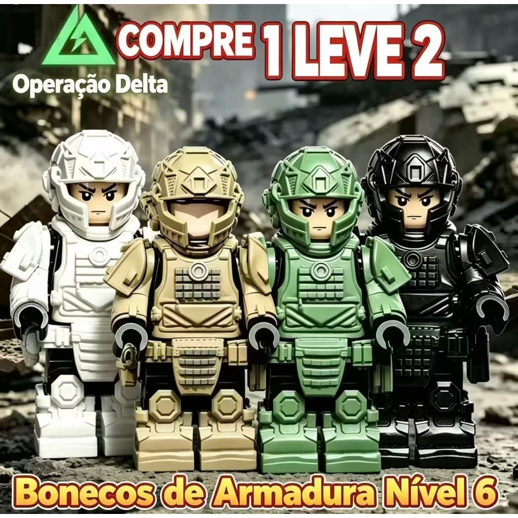 Tropas Delta podem montar blocos de construção, armadura nível 6 e Deus corajoso do Céu, compatível com Lego, brinquedos