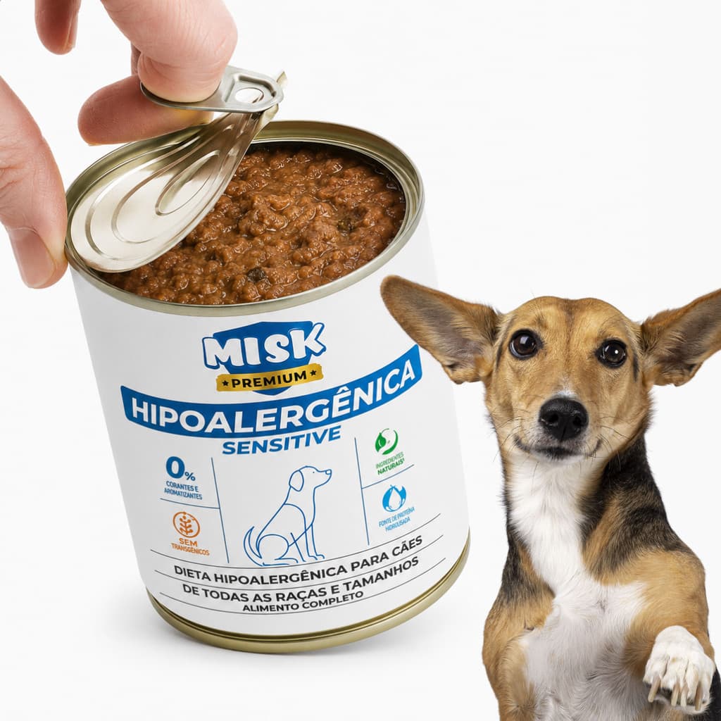 Ração Úmida 280g Para Cachorro Misk Premium Diet Sensível Hipoalergênica Cães Com Alergias Pastosa
