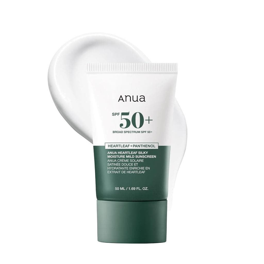 Protetor Solar Suave e Hidratante Anua Heartleaf, Amplo Espectro SPF 50+ com Fórmula Hidratante, Protetor Solar Coreano 
