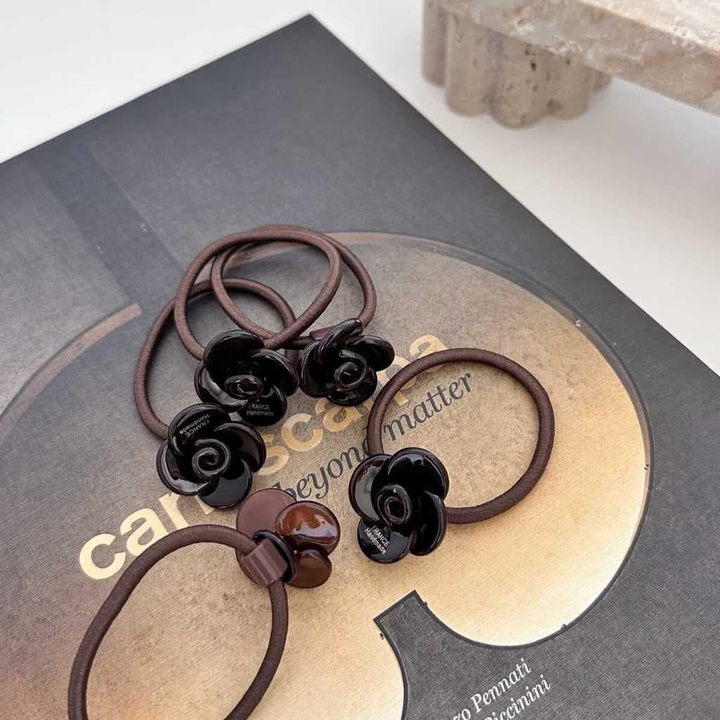 Coreia importada cor de Chocolate tridimensional rosa anel de cabelo bandana francês de alta qualidade rabo de cavalo de