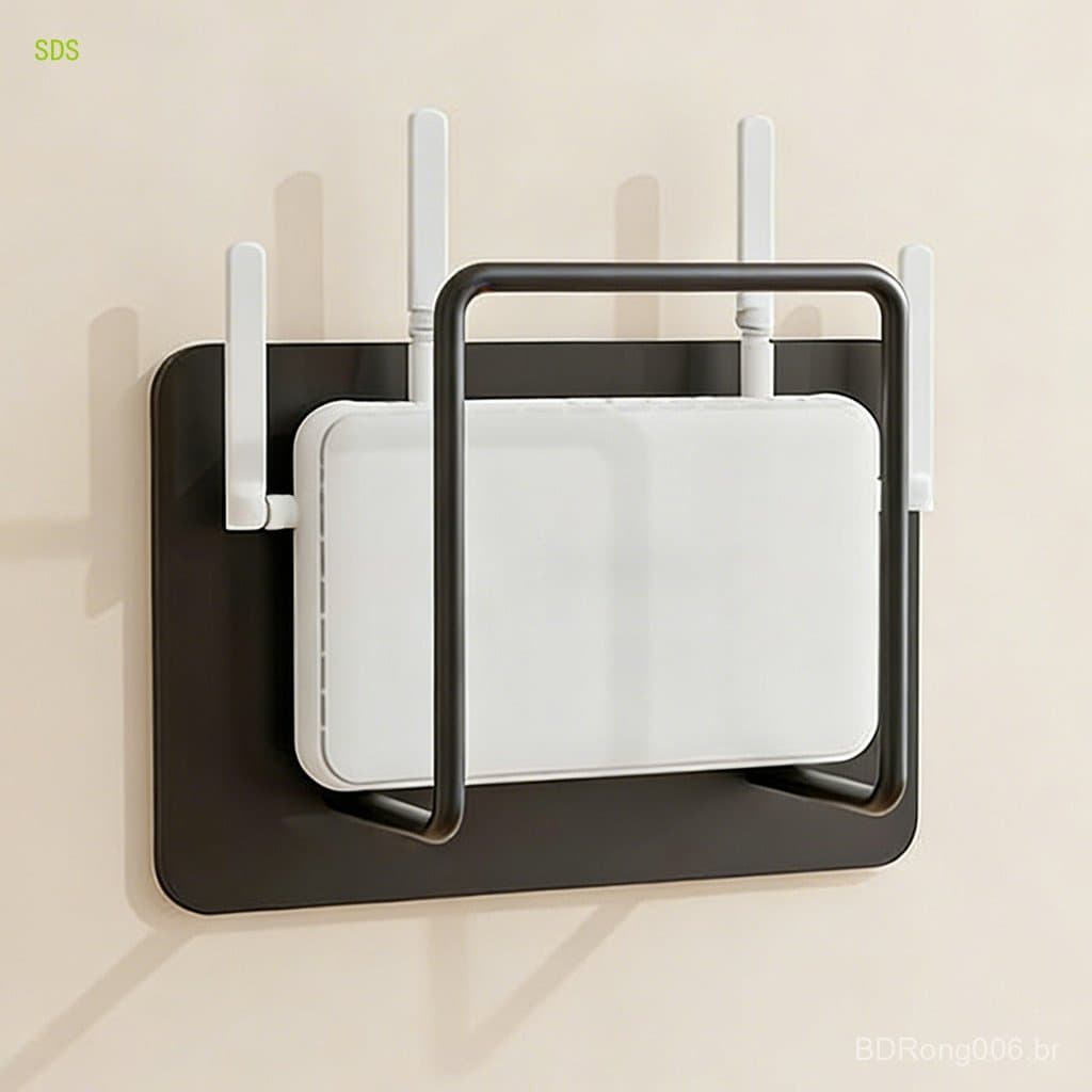 Prateleira De Parede Pequena SDS Montagem Para Roteador Wifi Sem Broca Suporte De Dispositivo Ajustável De Estilo Minima