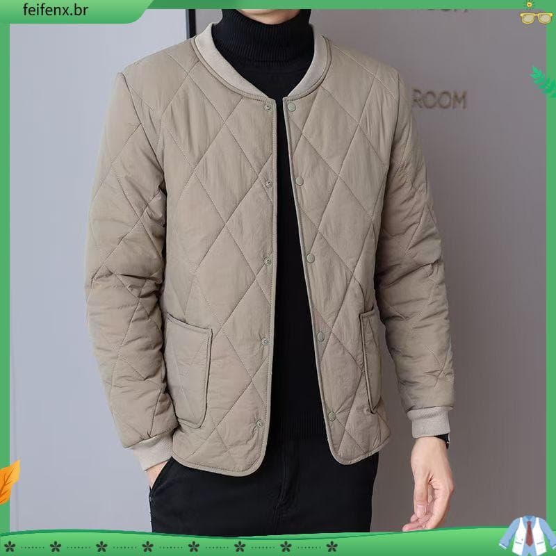 2025 Outono Inverno Leve Forro Masculino Jaqueta Acolchoada de Algodão Estilo Curto Forro Engrossado Moda Jaqueta Acolch