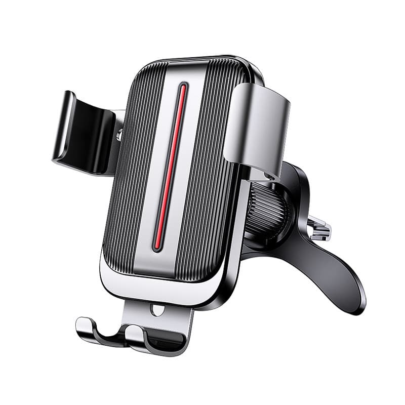 Suporte de celular para carro com fixação por gravidade, para saída de ar, com suporte estável e clipe de montagem.