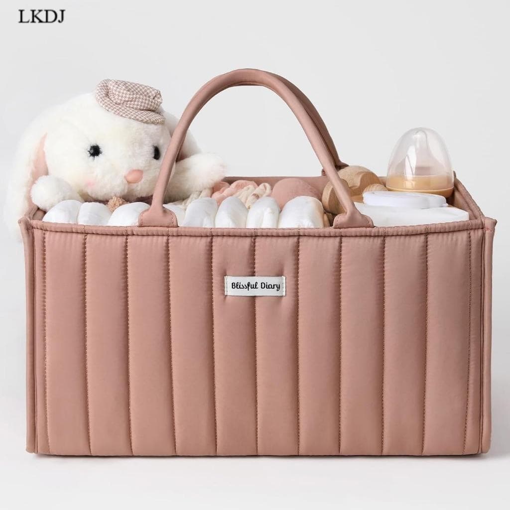 Organizador de Fraldas para Bebê, Cesta de Chá de Bebê para Meninas, Presente Essencial para Recém-Nascidos, Elegante pa