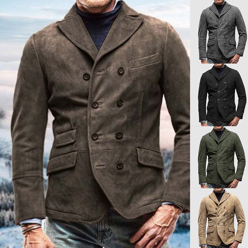 Nova Jaqueta Masculina Vintage 2025, Casaco Casual Retrô Estilo Western, Roupa de Rua Clássica, Moda Masculina, Jaqueta 