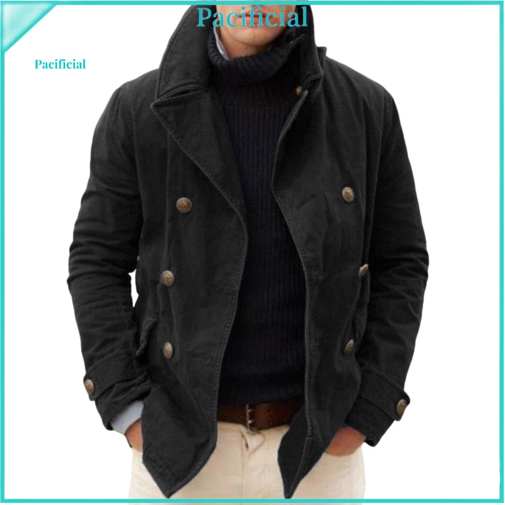Jaqueta Masculina Cardigan Cor Sólida Casual Masculino Designer Casaco Roupas