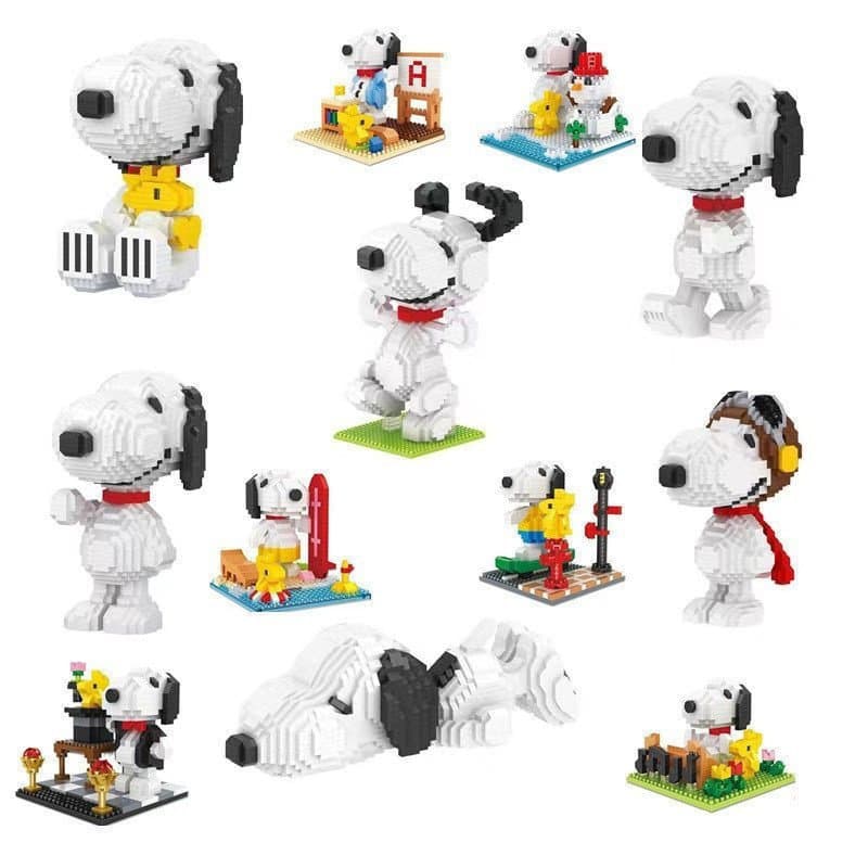 Blocos de montar Snoopy compatíveis com blocos de construção LEGO / Brinquedo educativo e decoração para meninos e menin